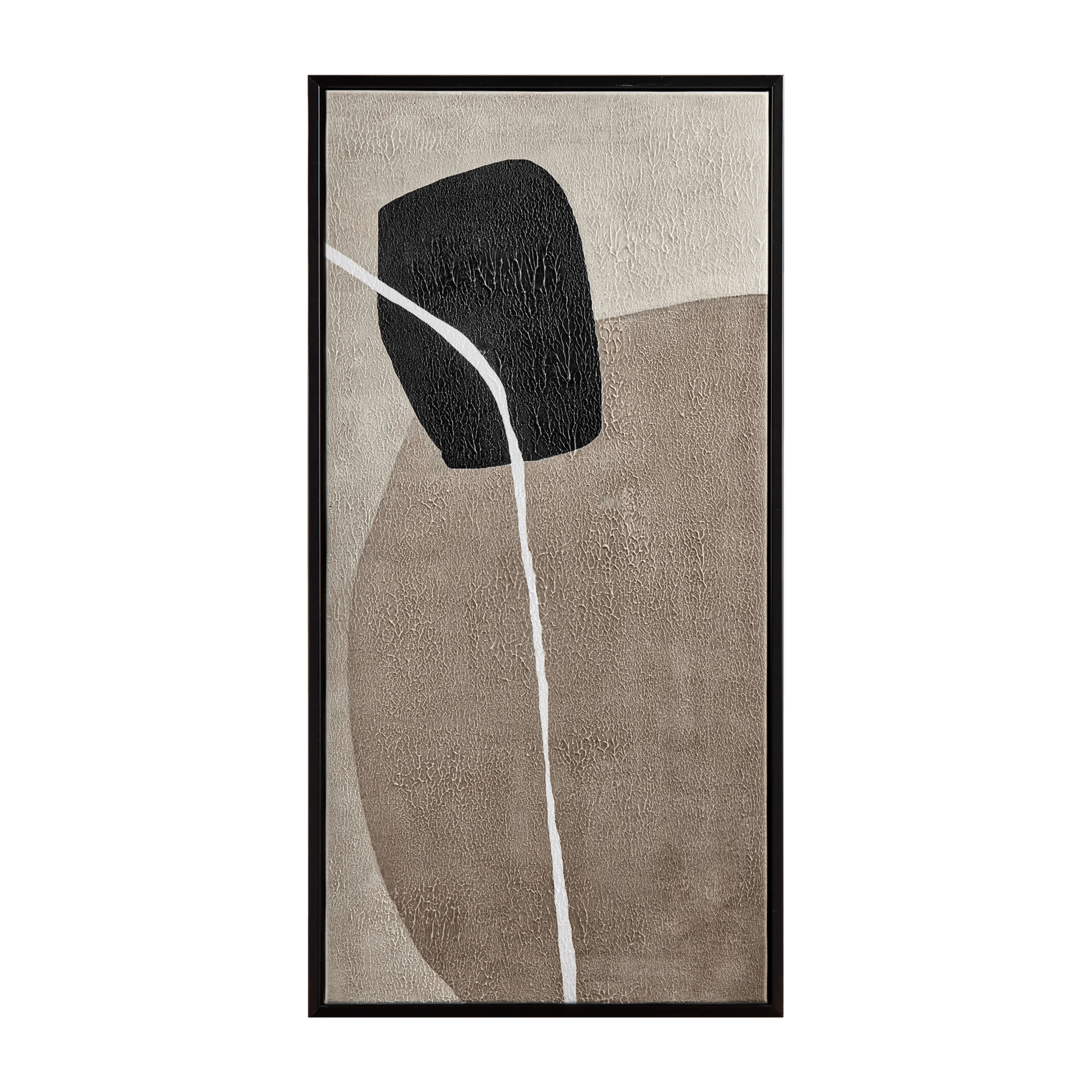 Black Dot Abstract Framed Art