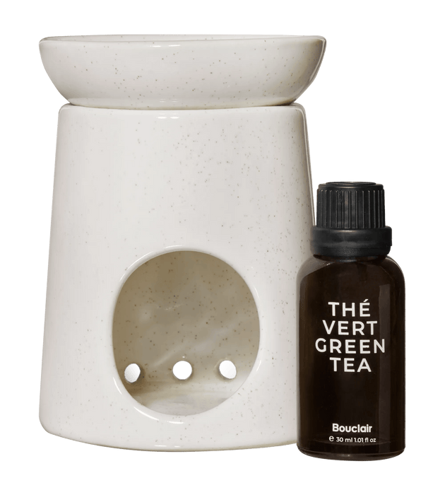 Ensemble cadeau brûleur à l'huile au thé vert