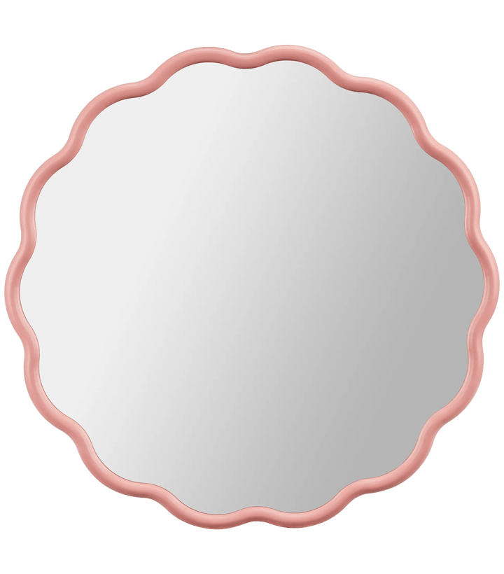 Pink Scalloped Mirror
