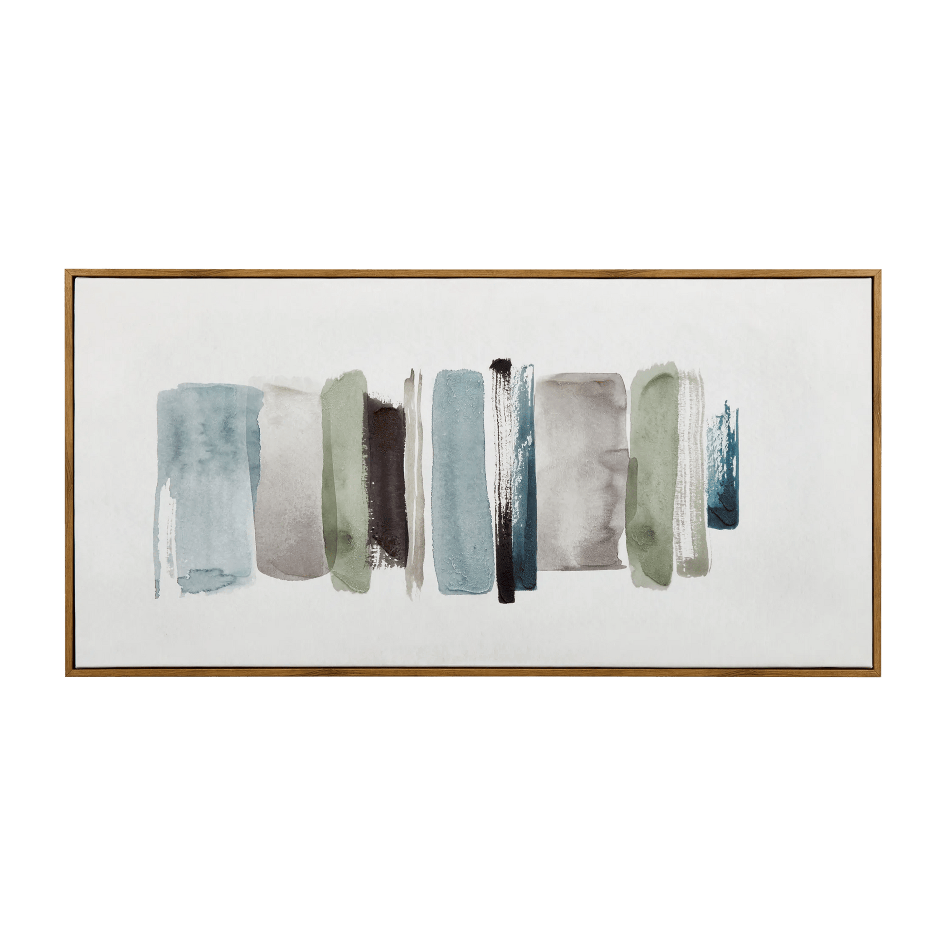 Tableau encadré de traits de pinceau bleu