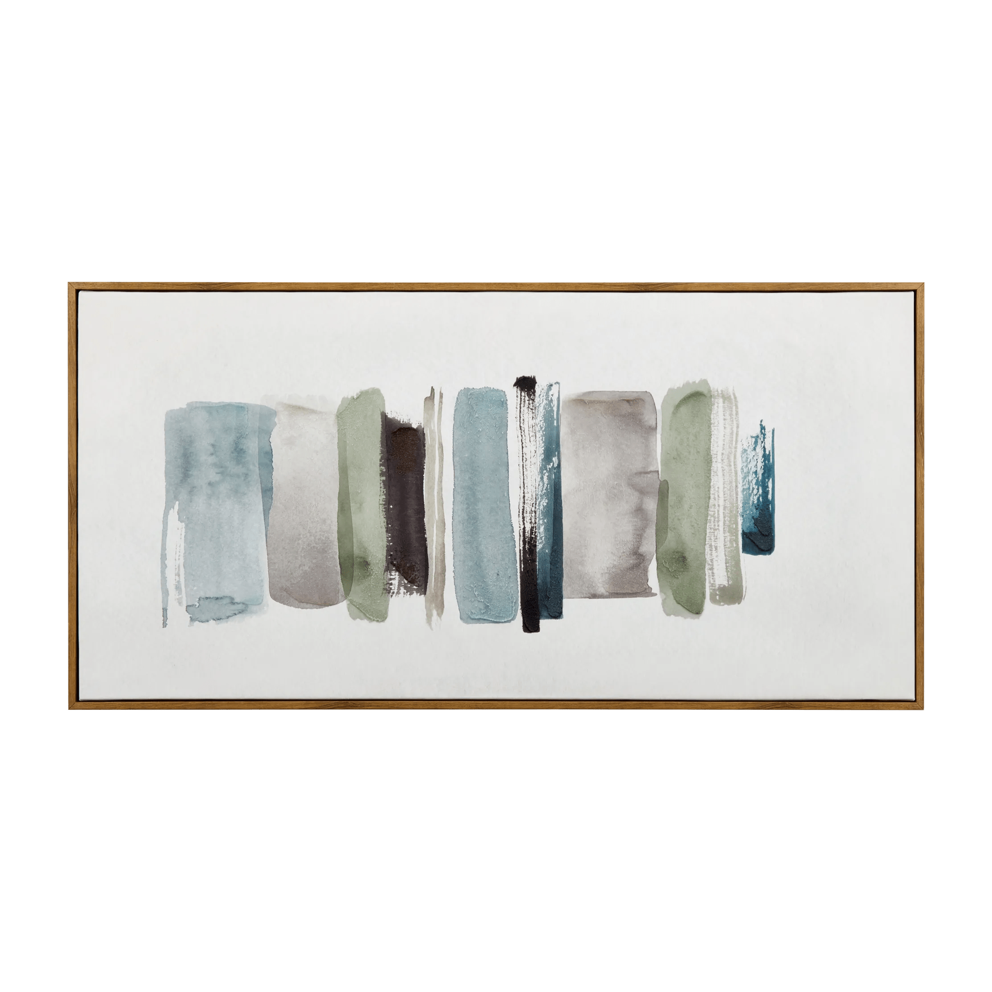 Tableau encadré de traits de pinceau bleu