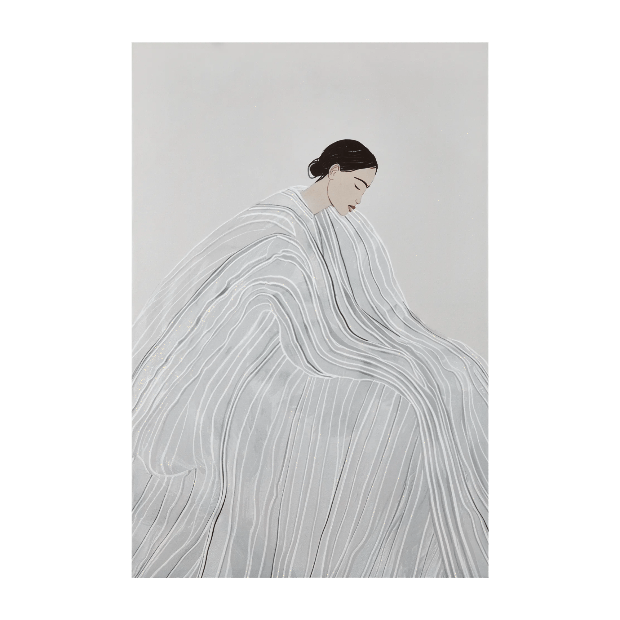 Pensive Woman Printed Canvas