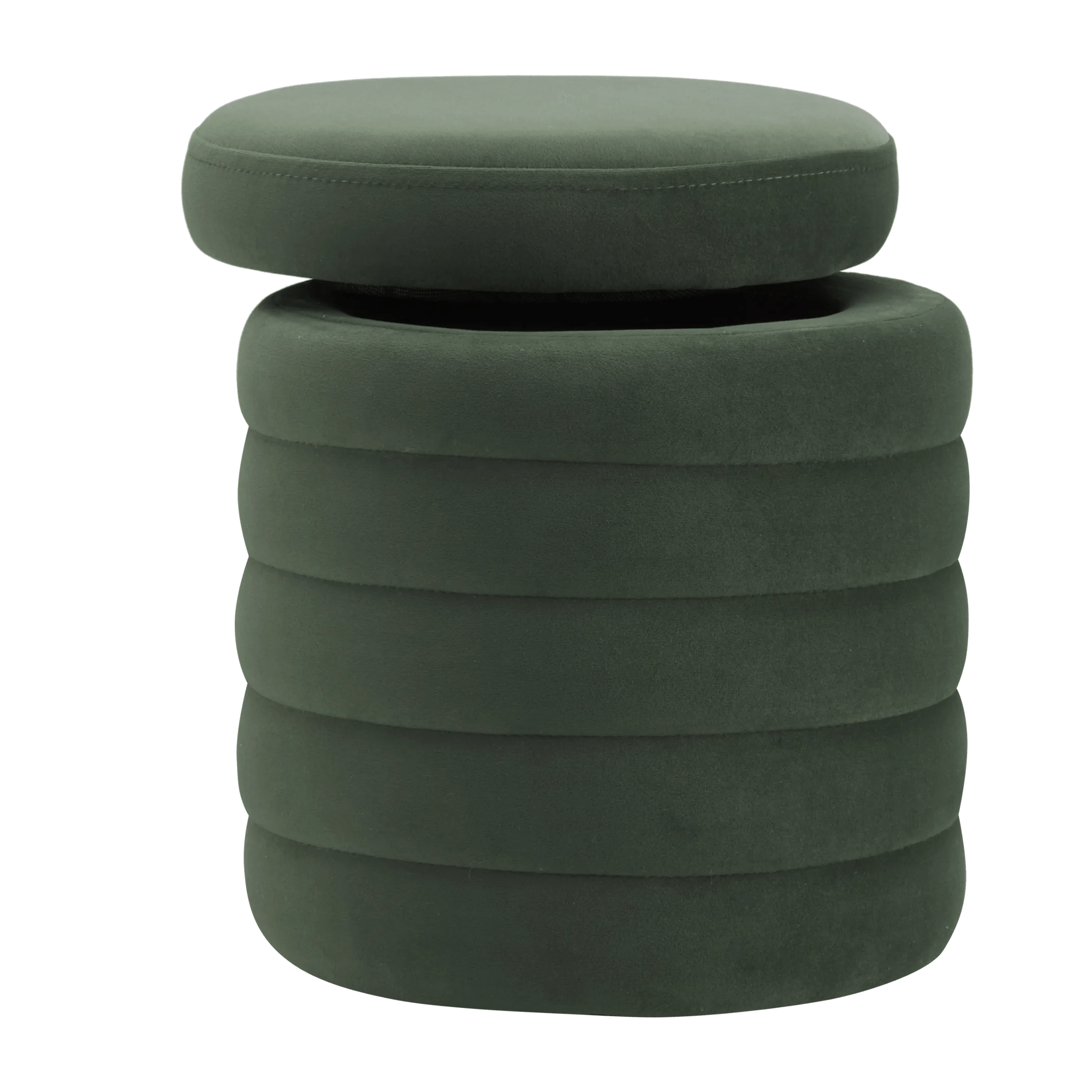 Pouf en velours avec rangement