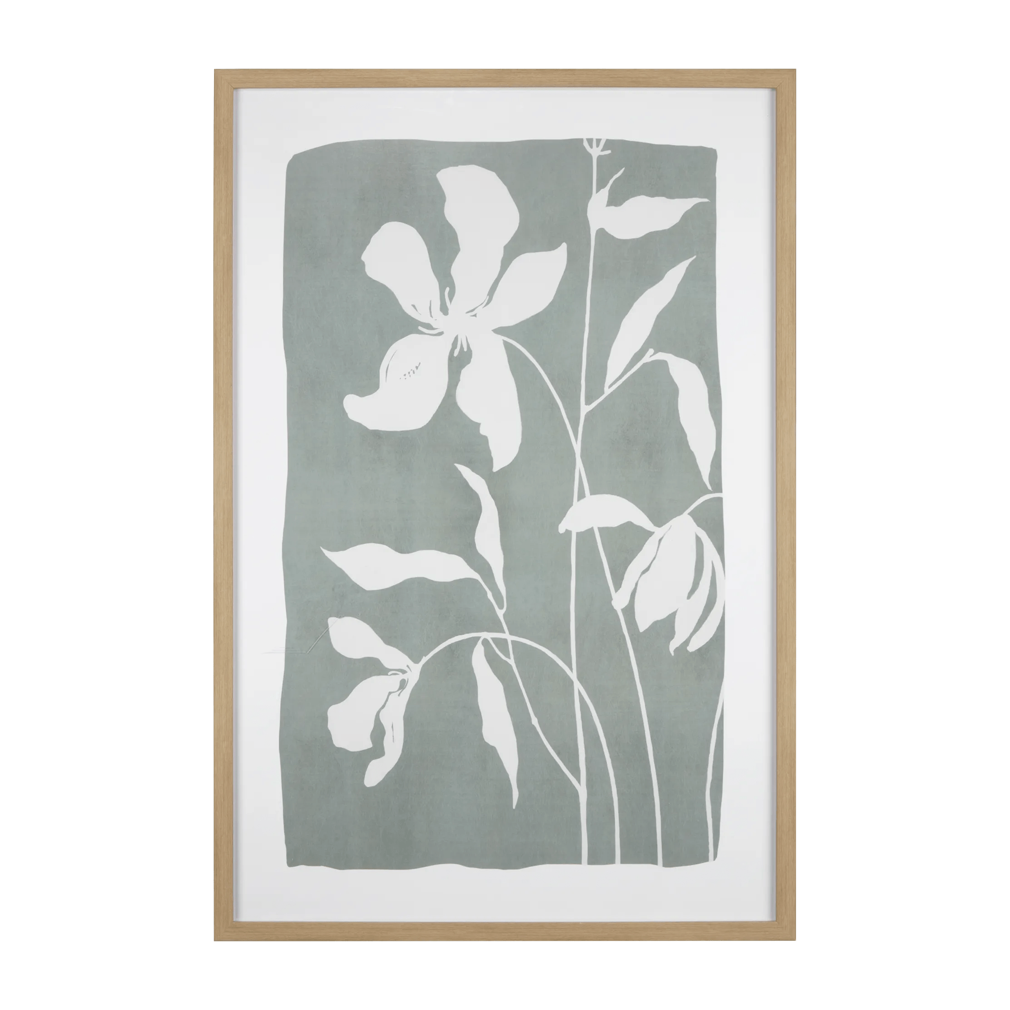 Simple Sage Stems Framed Art