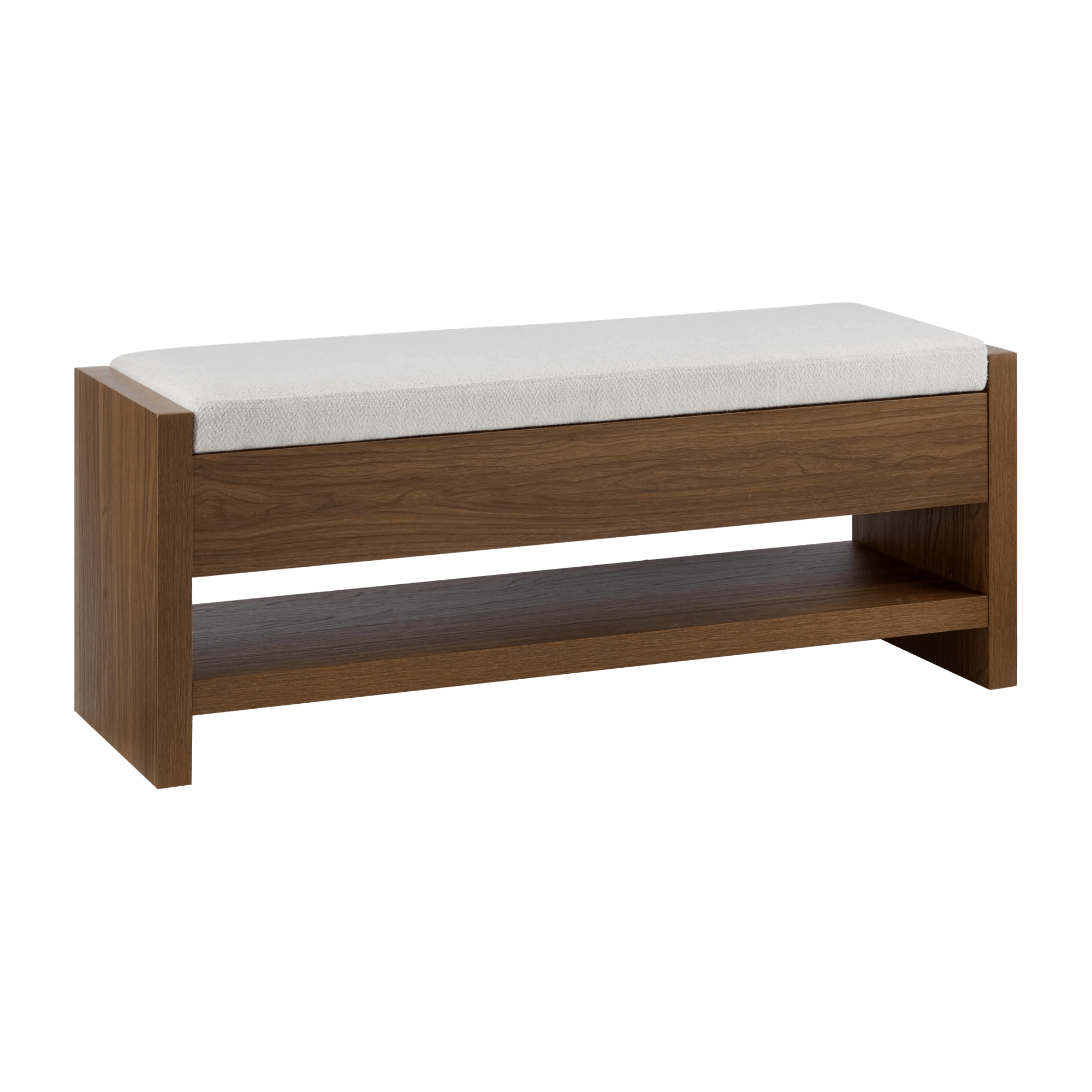 Fabric and Wood Bench