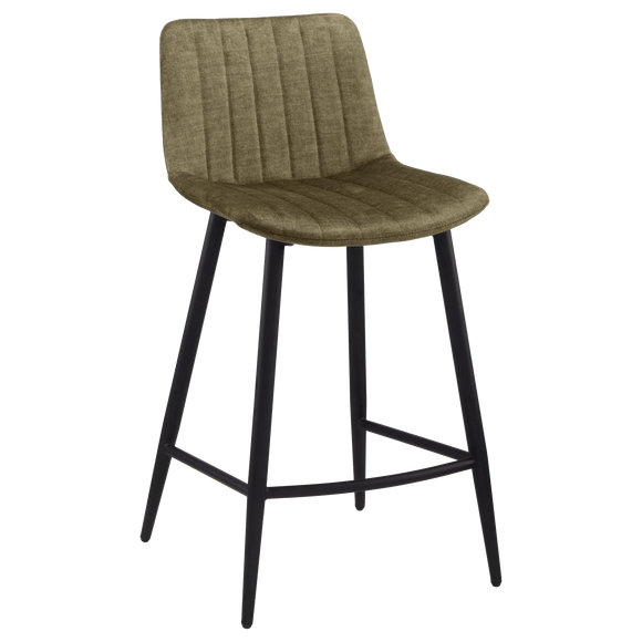 Tabouret de bar en tissu velours et métal
