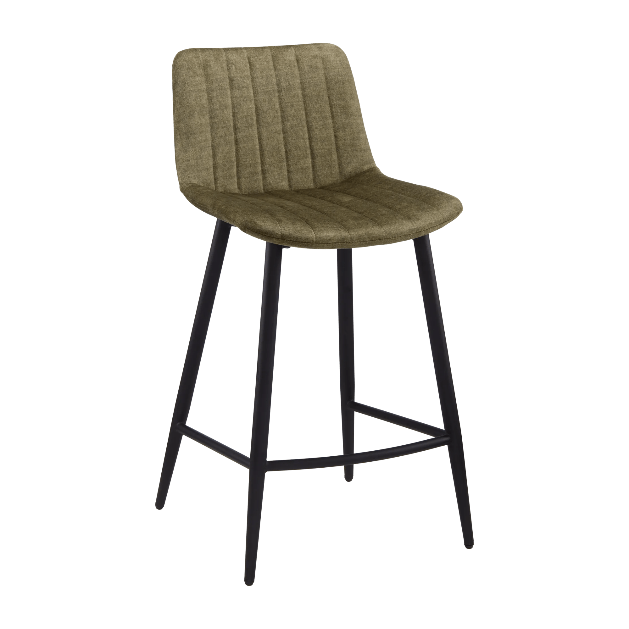 Velvet Fabric and Metal Barstool