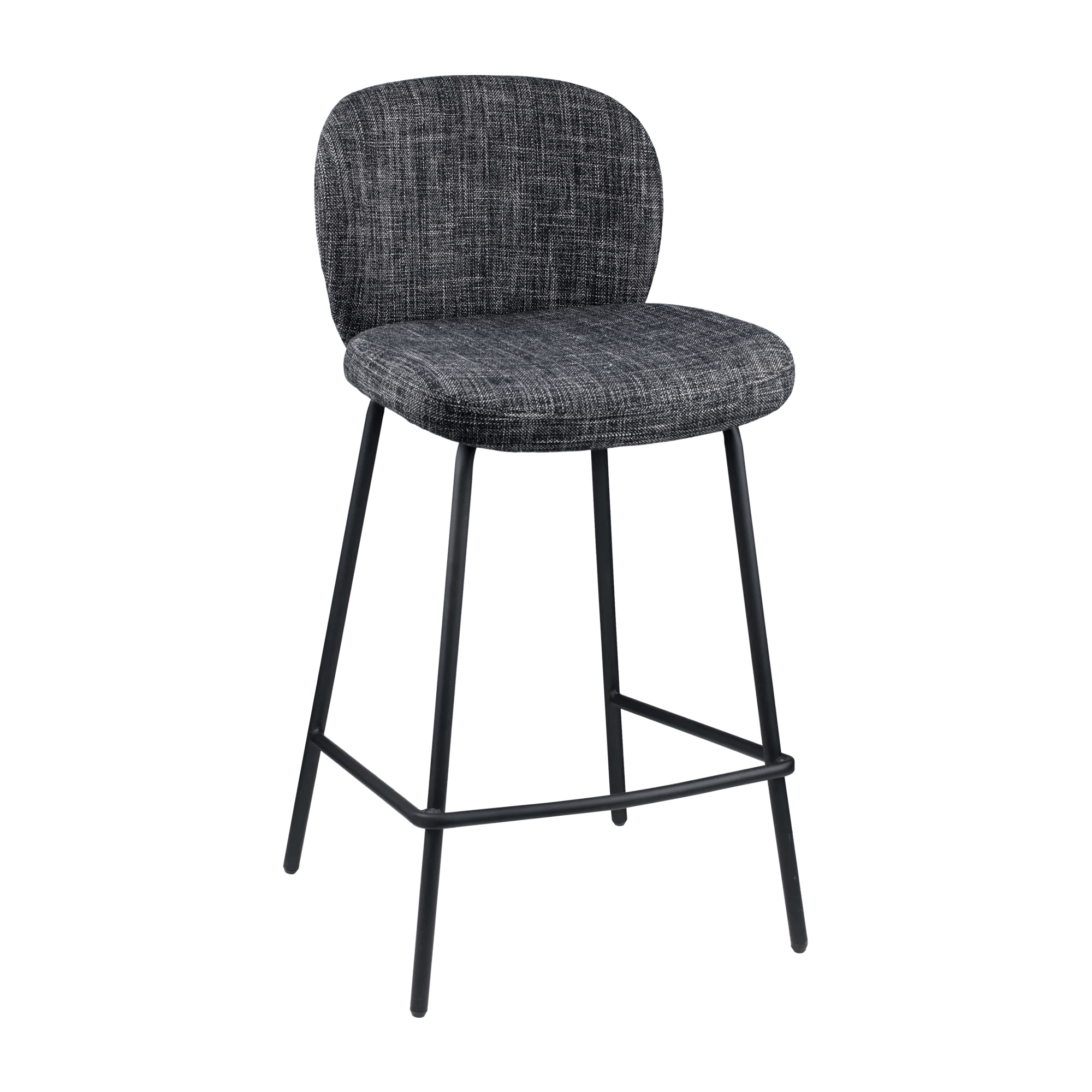 Tabouret de bar en tissu et en métal