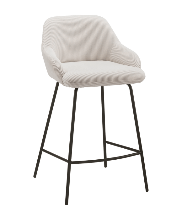 Tabouret de comptoir en tissu et métal