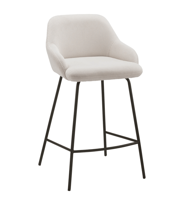 Tabouret de comptoir en tissu et métal