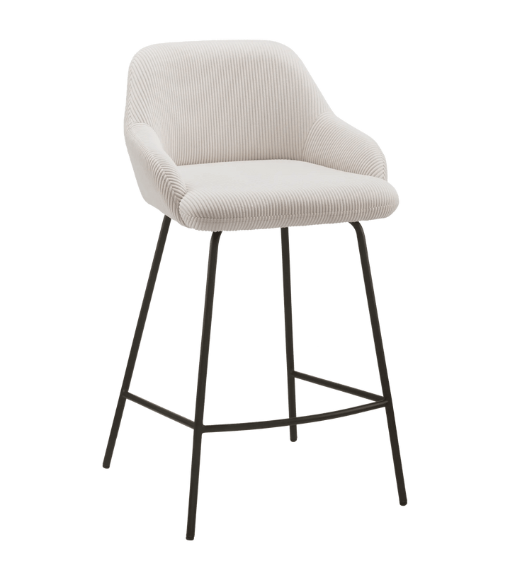 Tabouret de comptoir en tissu et métal