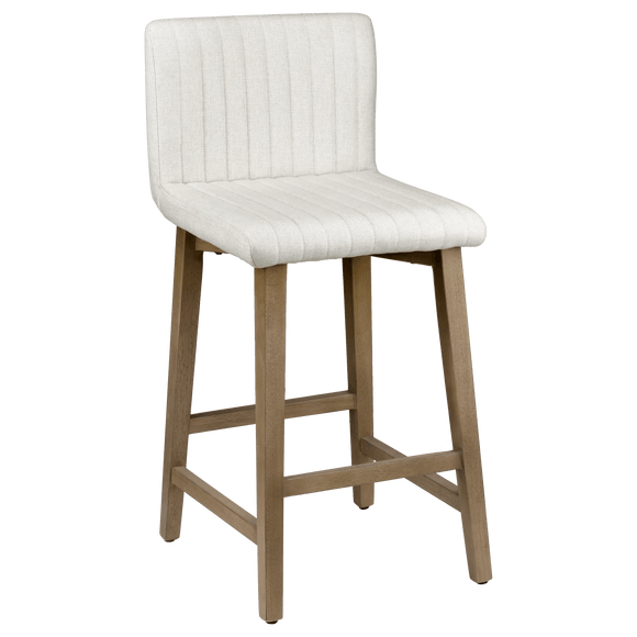 Tabouret en tissu et en bois naturel