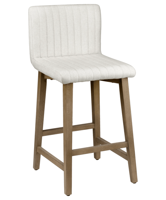 Tabouret en tissu et en bois naturel