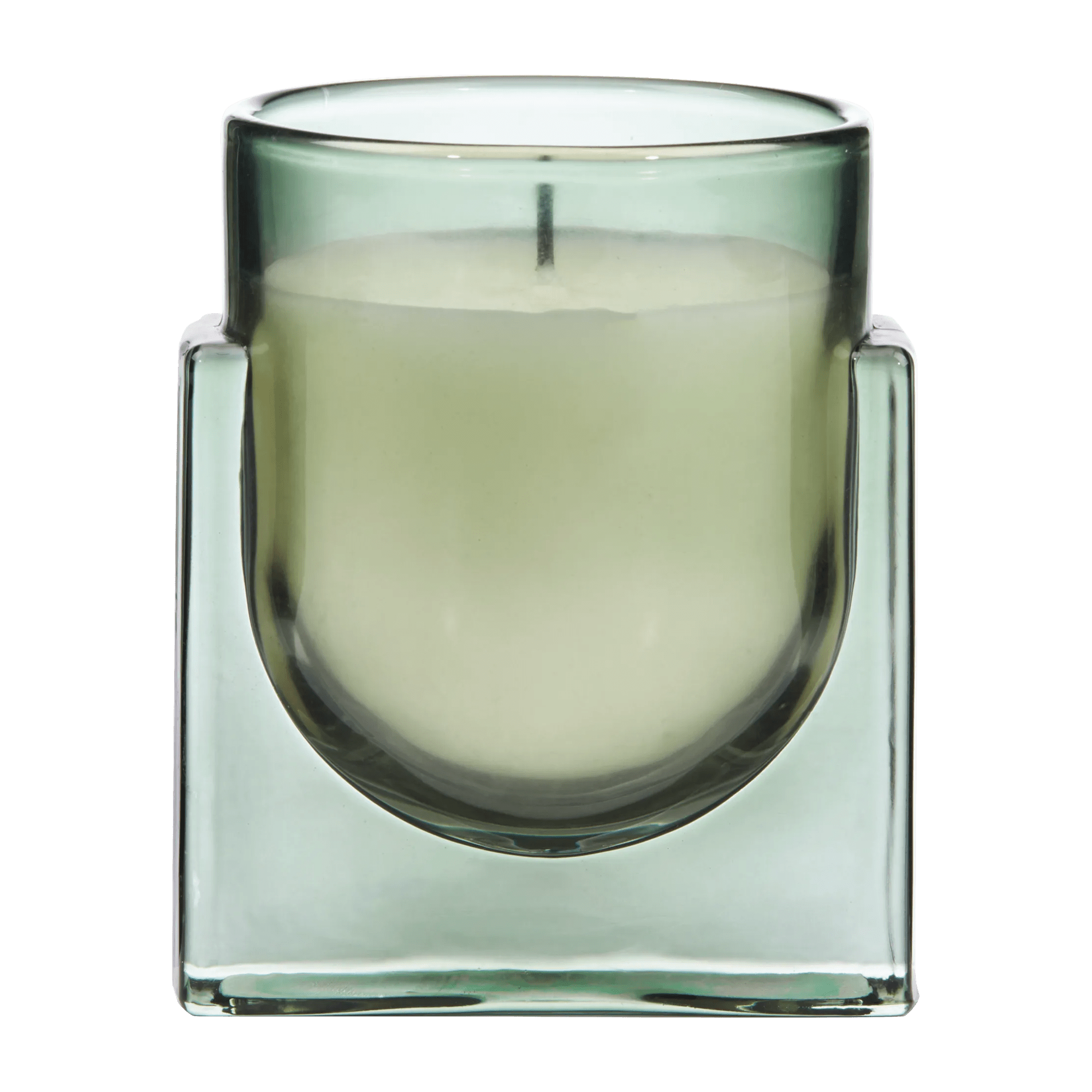 Bougie dans un porte-bougie en verre