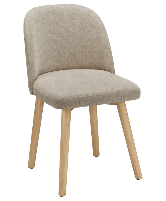 Chaise de salle à manger en tissu et en bois naturel