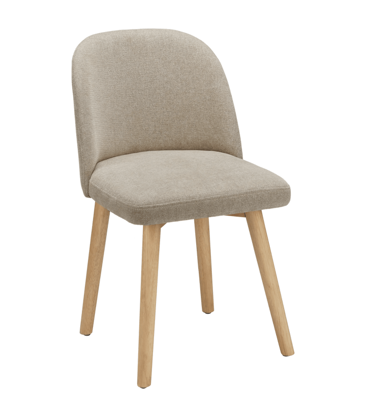 Chaise de salle à manger en tissu et en bois naturel