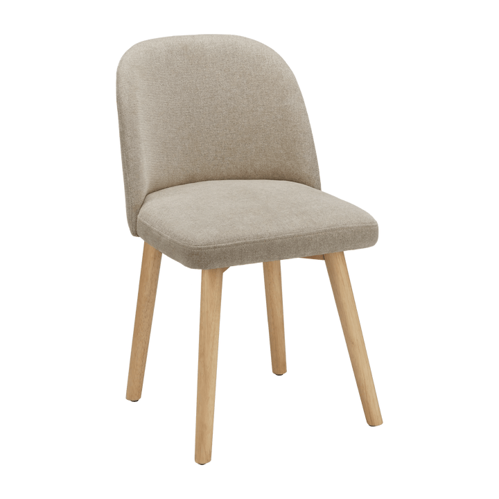 Fabric and Natural Wood Dining Chair