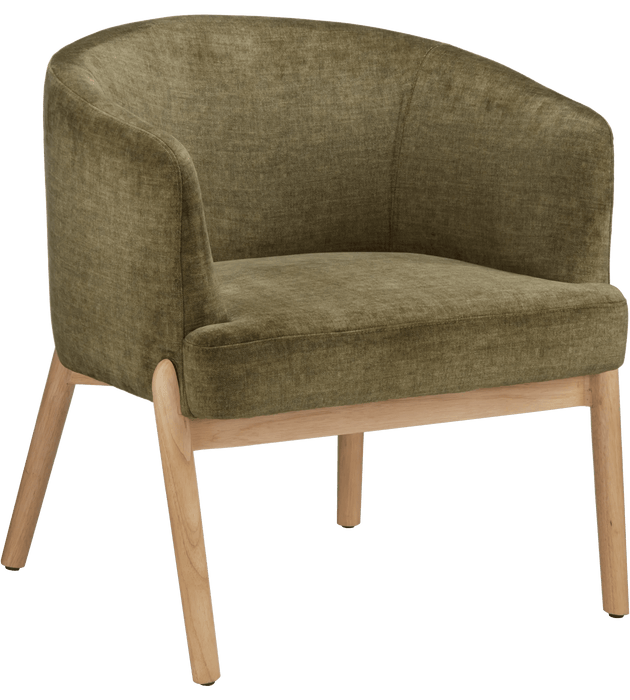Fabric and Wood Accent Chair