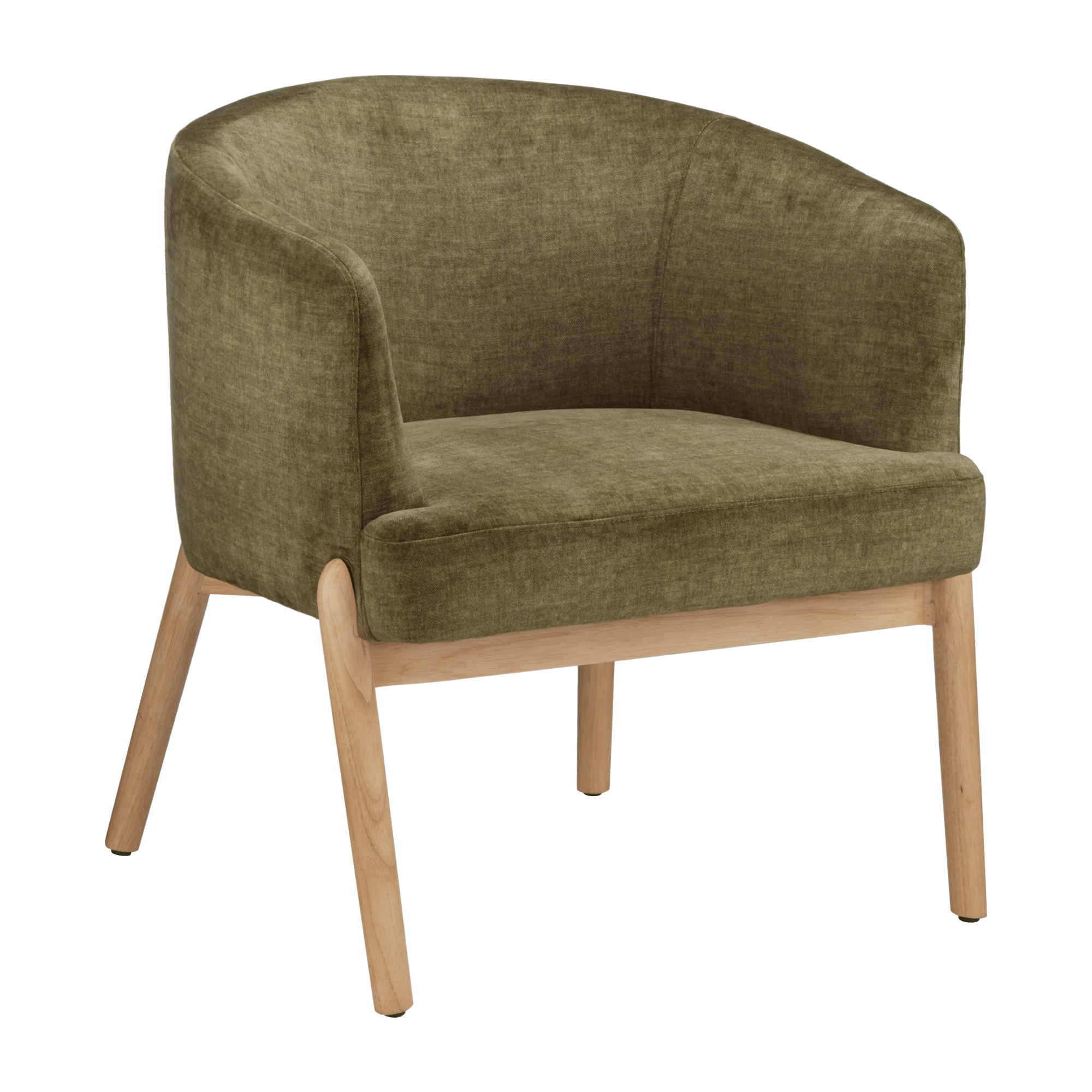 Fabric and Wood Accent Chair