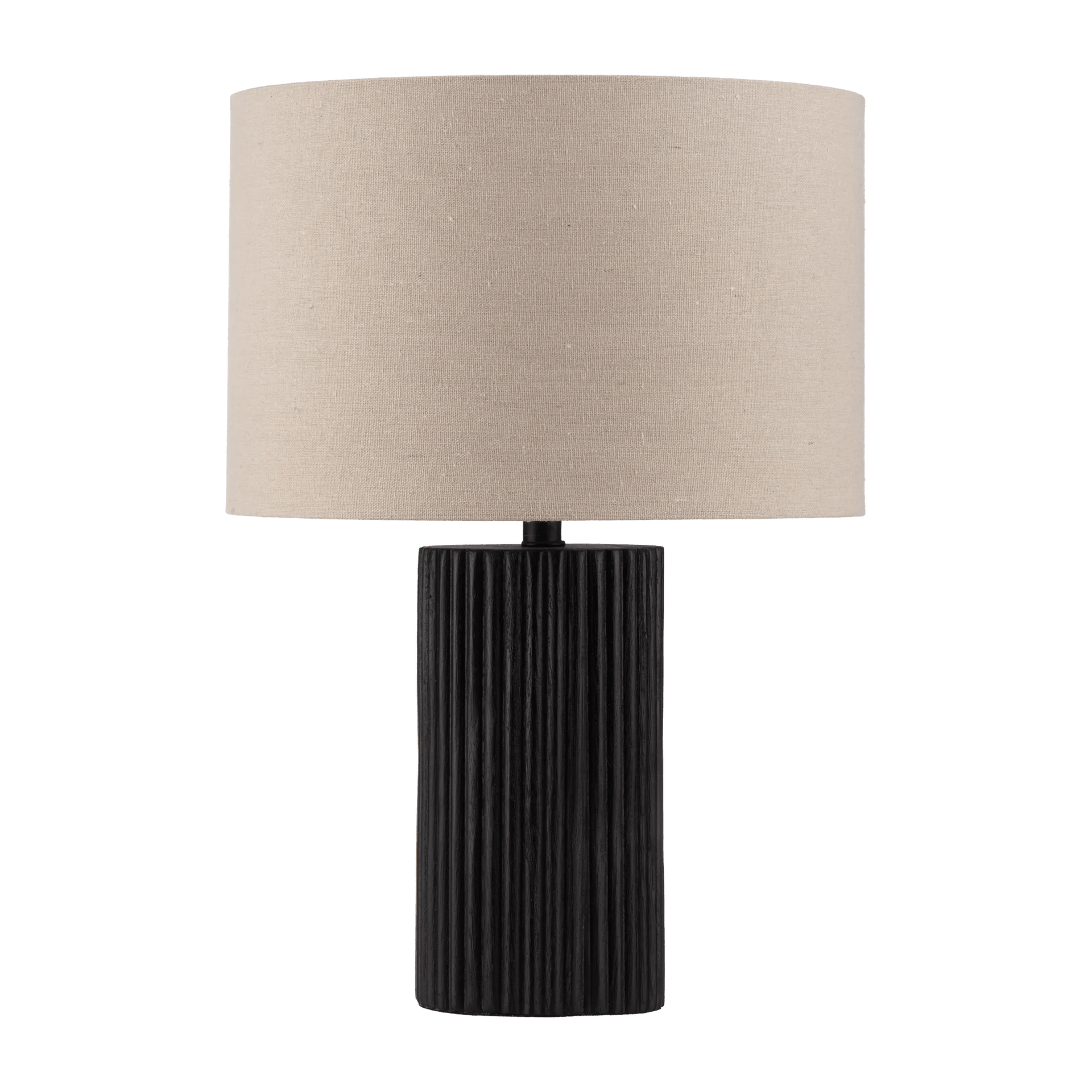 Lampe de table en bois noir