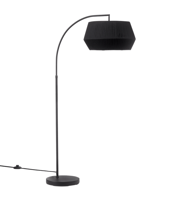 Lampe sur pied en métal avec abat-jour noir