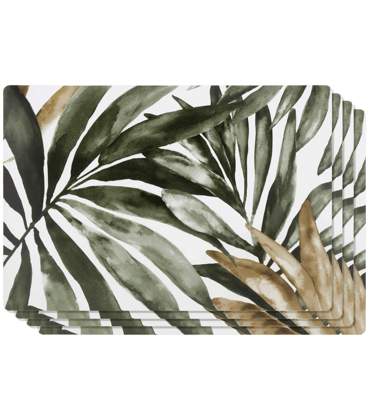 Set of 4 Placemats Leaves Print
