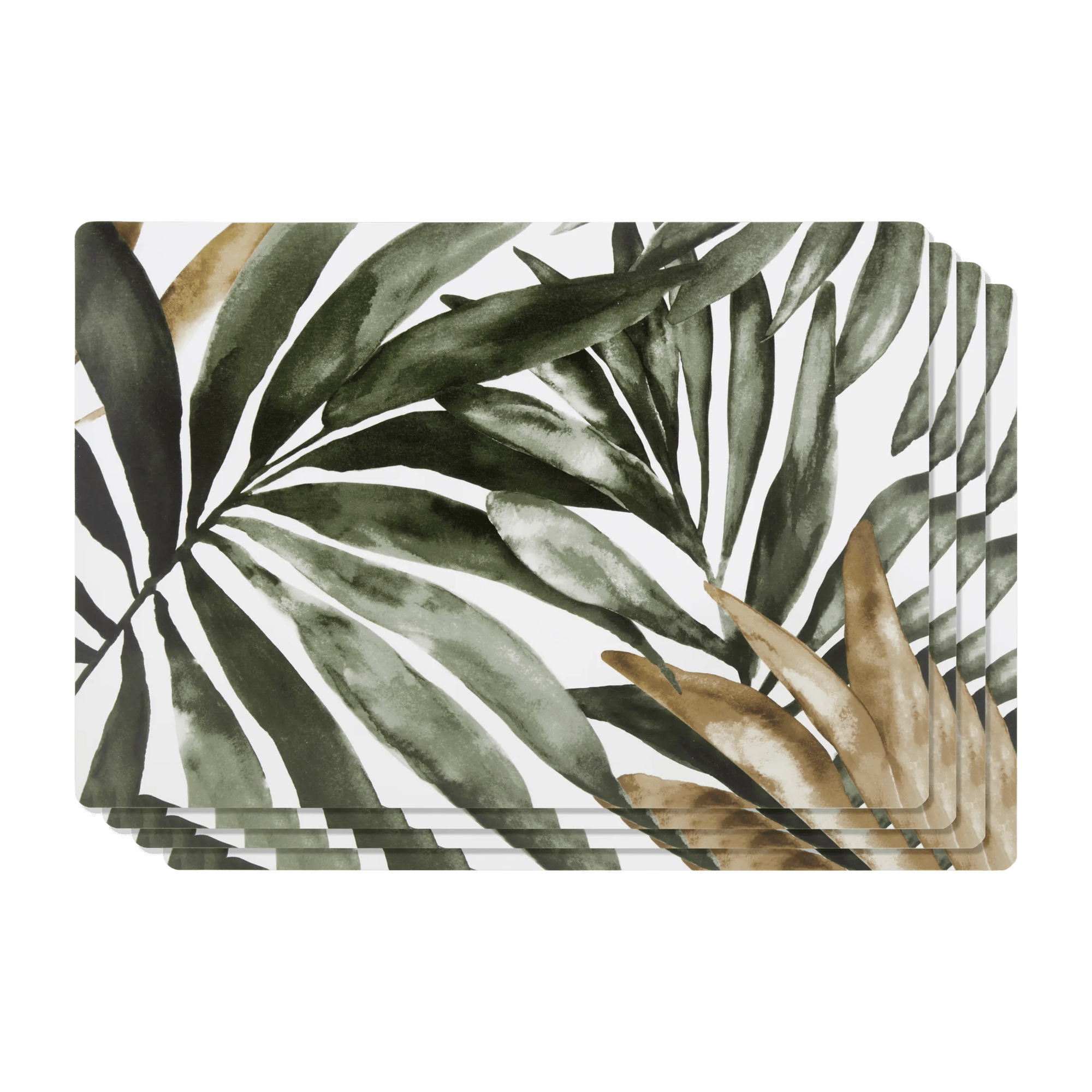 Ensemble de 4 napperons avec imprimé de feuilles