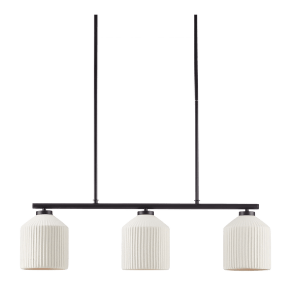 3-Bulb Metal and Ceramic Ceiling Lamp