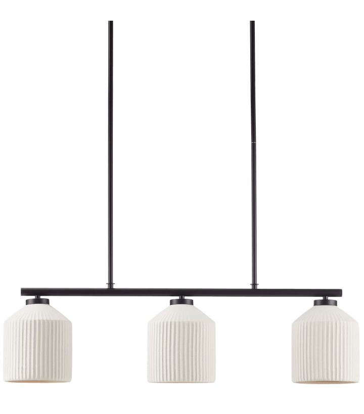 3-Bulb Metal and Ceramic Ceiling Lamp