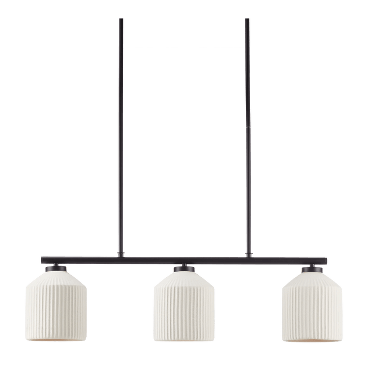 3-Bulb Metal and Ceramic Ceiling Lamp