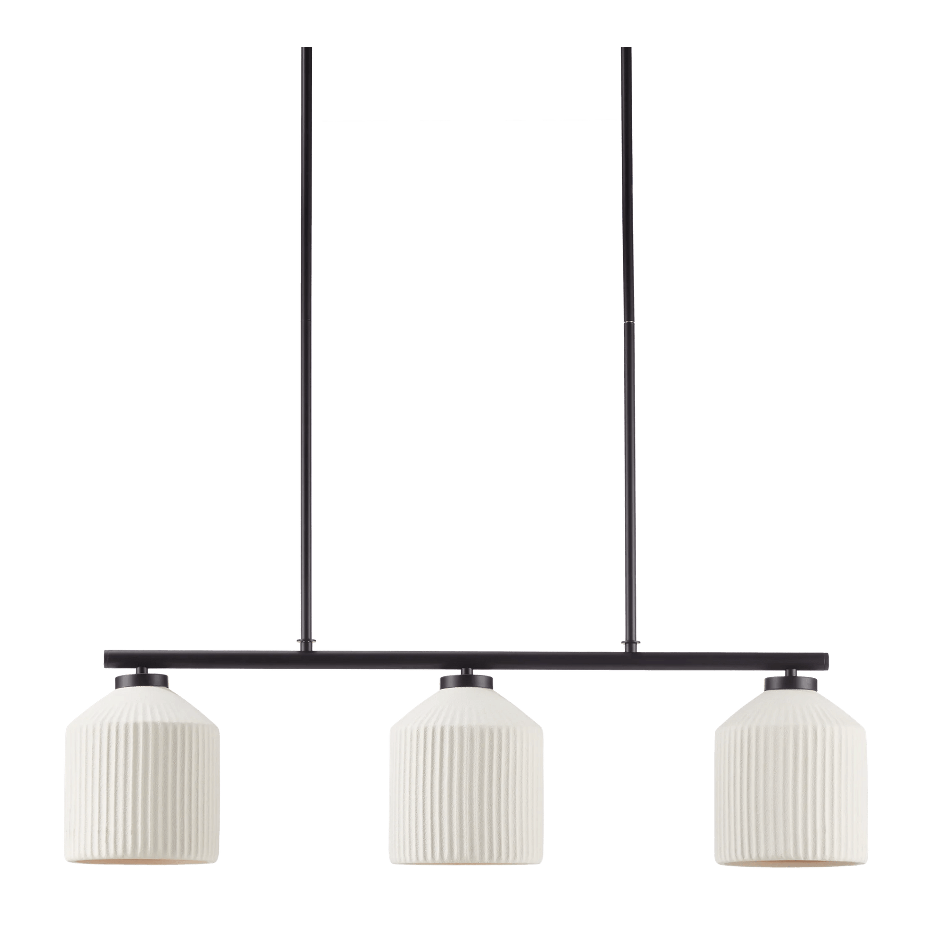 Lampe suspendue en métal et en céramique à 3 ampoules
