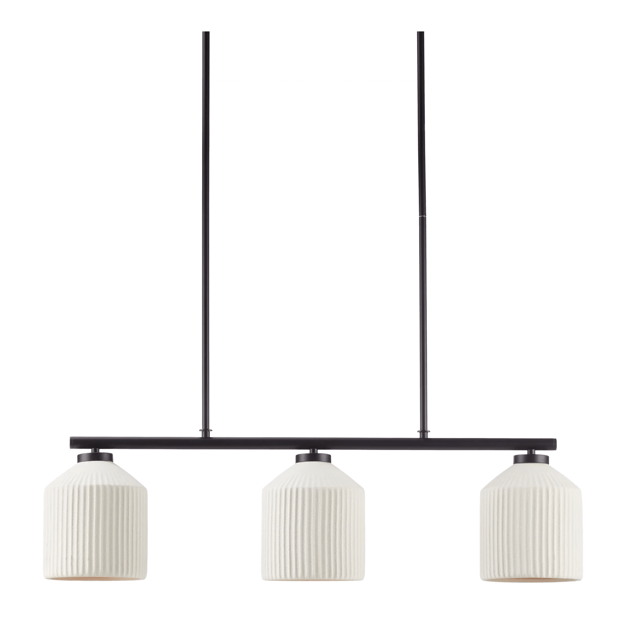 Lampe suspendue en métal et en céramique à 3 ampoules