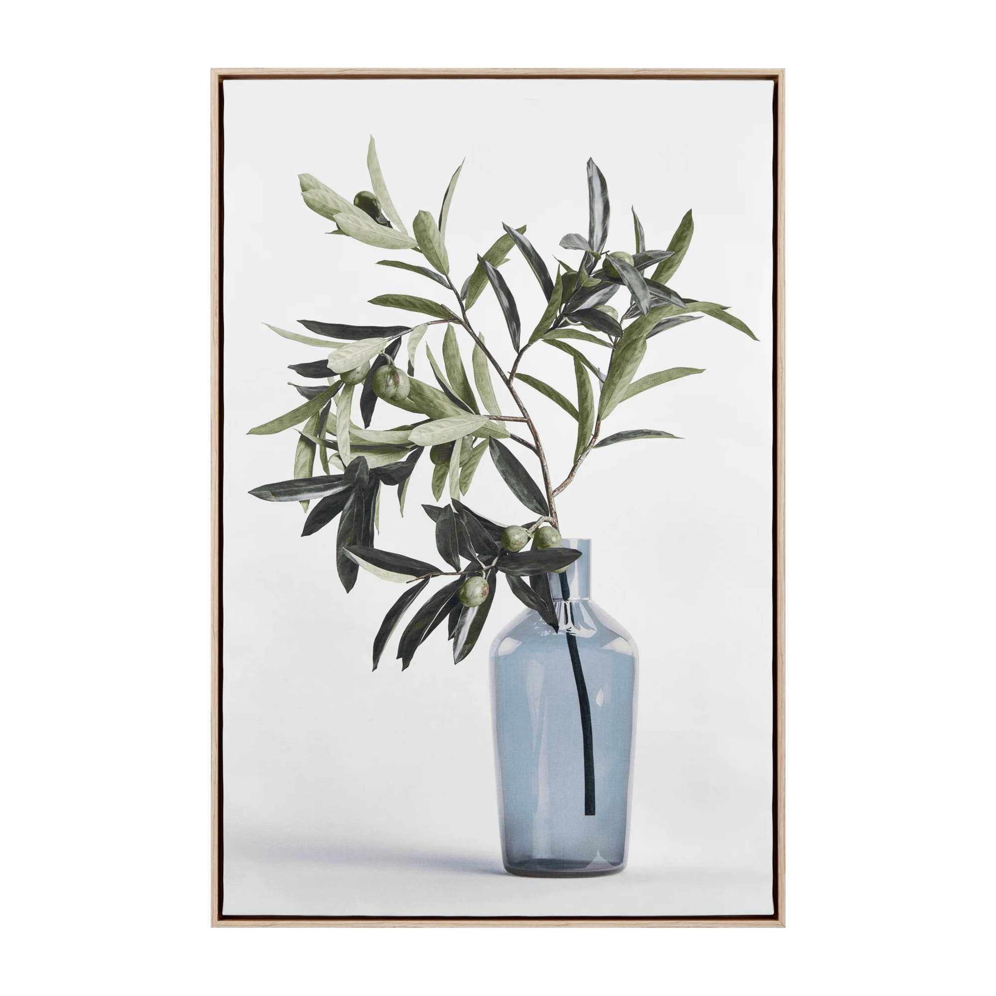 Olive Branches in a Vase Framed Canvas