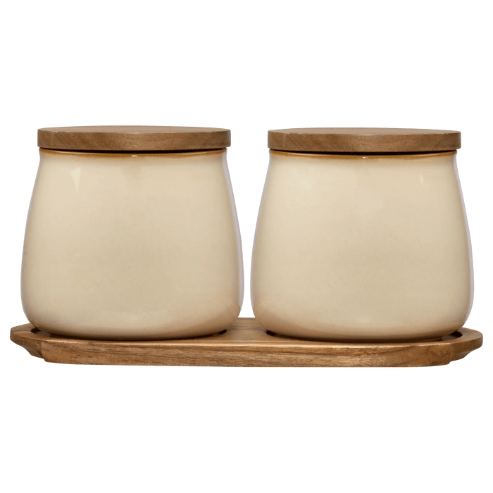 Set of 2 Ceramic Jars