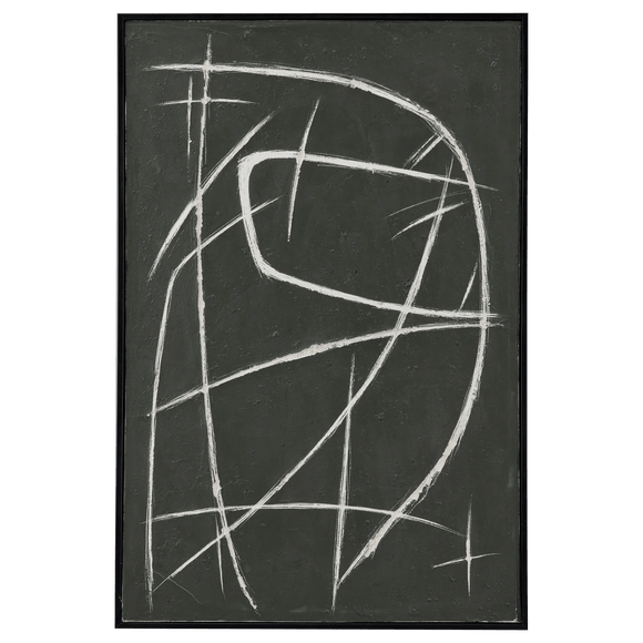 Tableau encadré à lignes abstraites