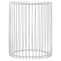 Table d'appoint en fil métallique blanc