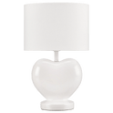 White Heart Shaped Table Lamp
