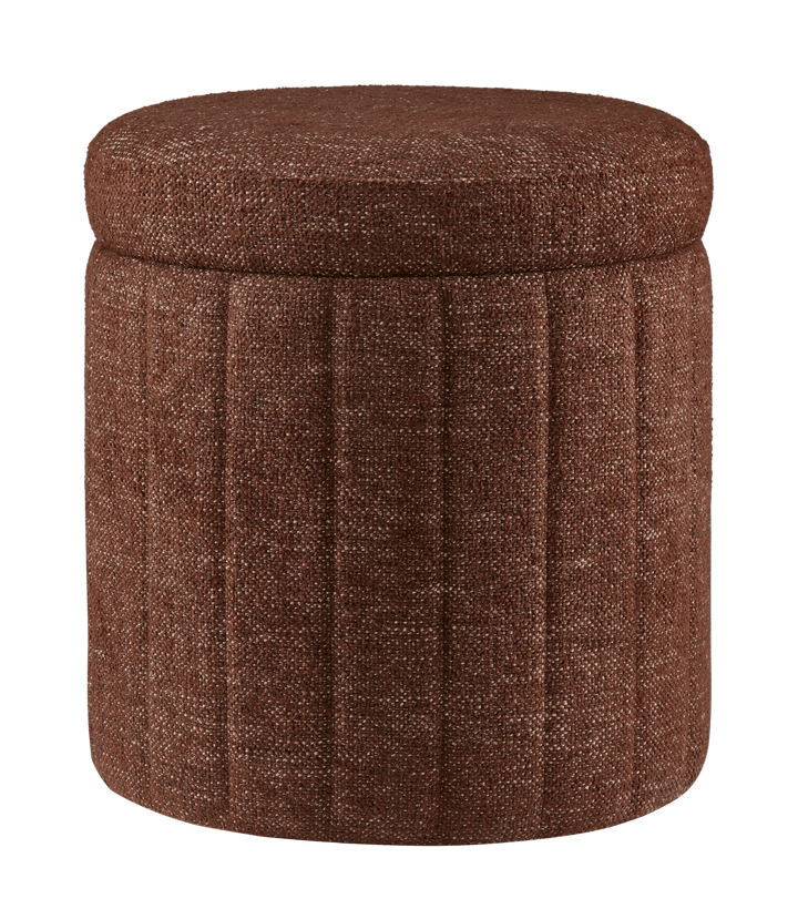 Round Storage Fabric Ottoman