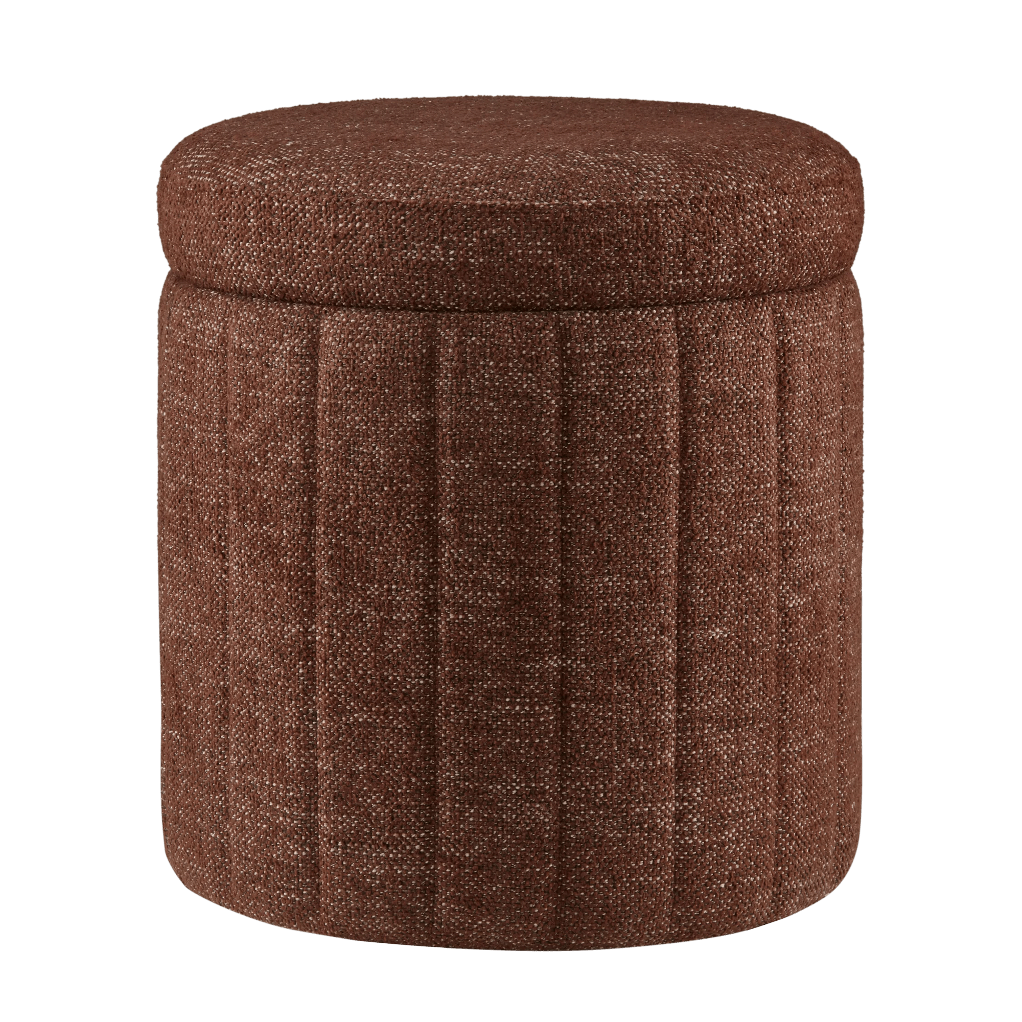 Round Storage Fabric Ottoman