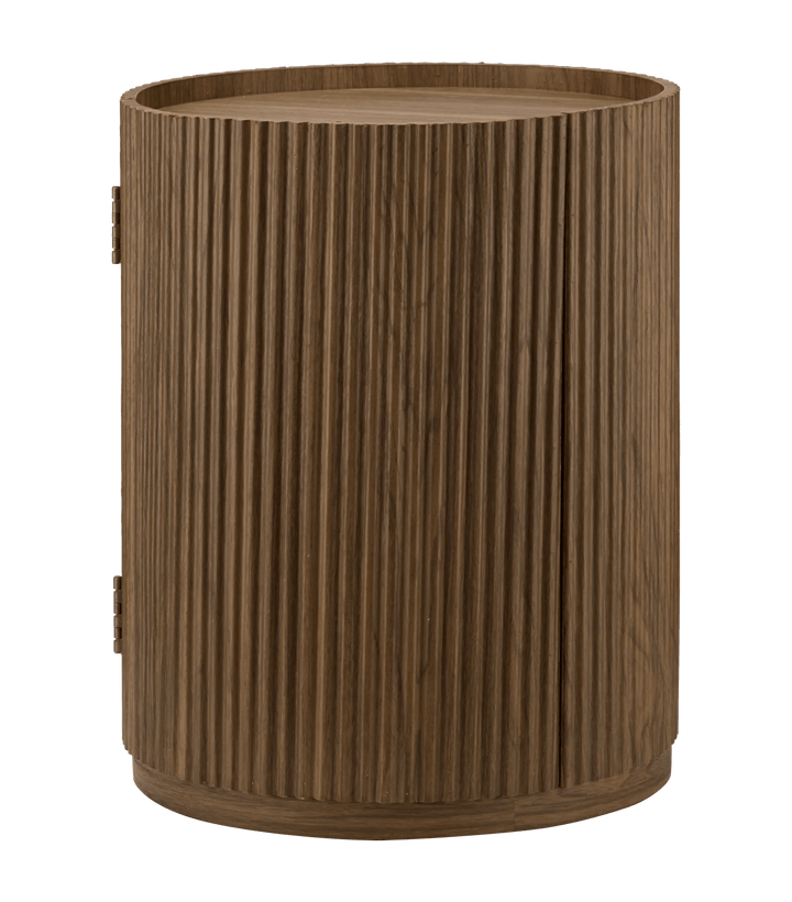 Walnut Side Table with Hidden Storage