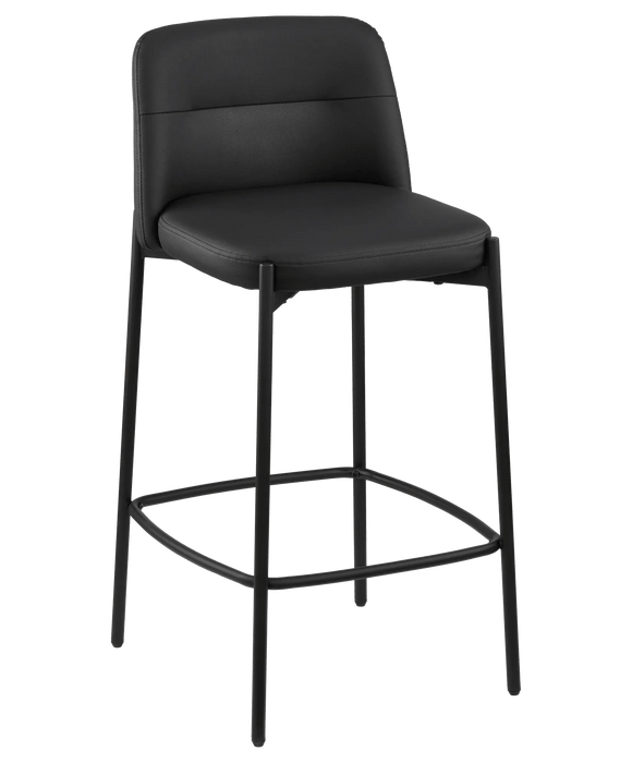 Tabouret en faux cuir et en métal