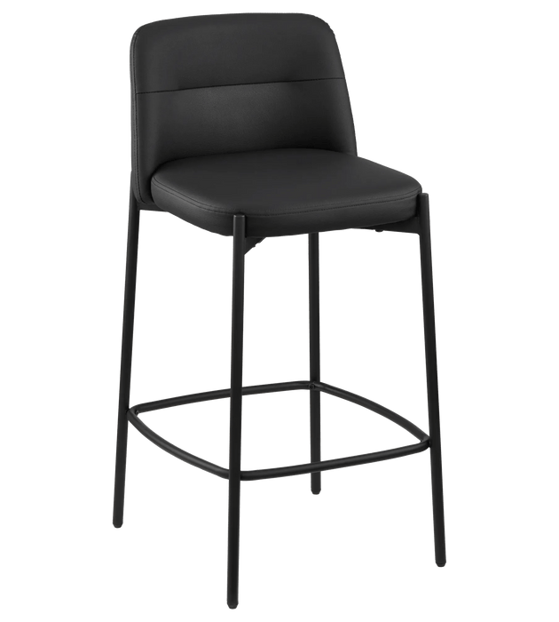 Faux Leather and Metal Bar Stool