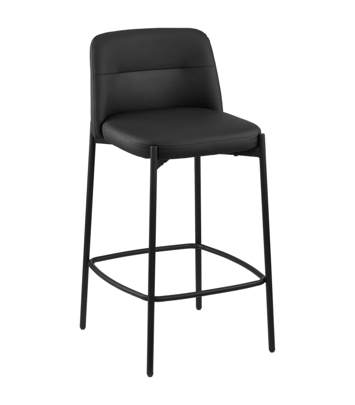Tabouret en faux cuir et en métal
