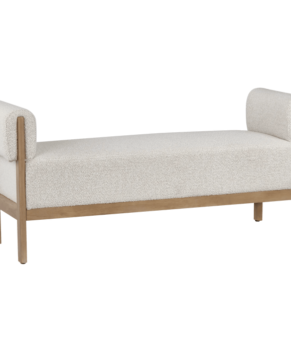 Banc en tissu et en bois