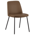 Brown Faux Leather and Metal Dining Chair