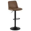 Tabouret en similicuir et en métal beige