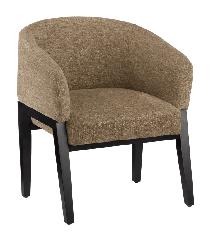 Wood and Fabric Accent Chair