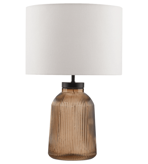 Lampe de table en verre nervurée