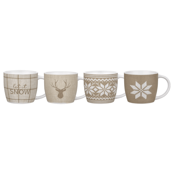 Ensemble de 4 tasses d'hiver