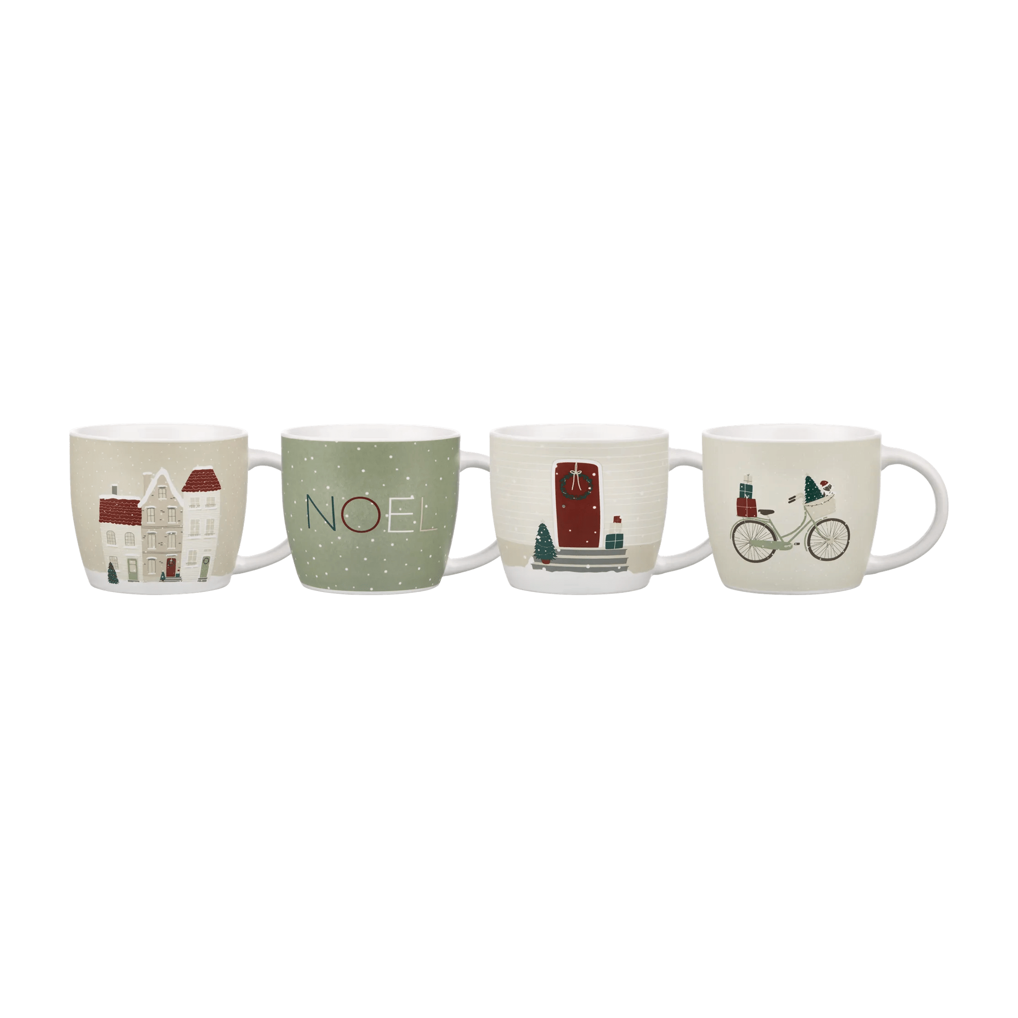 Set of 4 Holiday Mugs